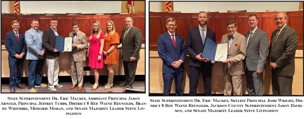 Skyline and Scottsboro Junior High School honored at the State Board of Education meeting