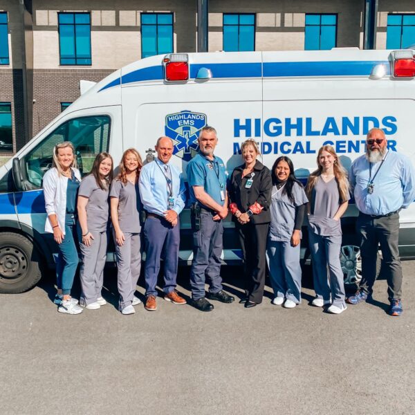 Highlands Medical Center donates ambulance for students
